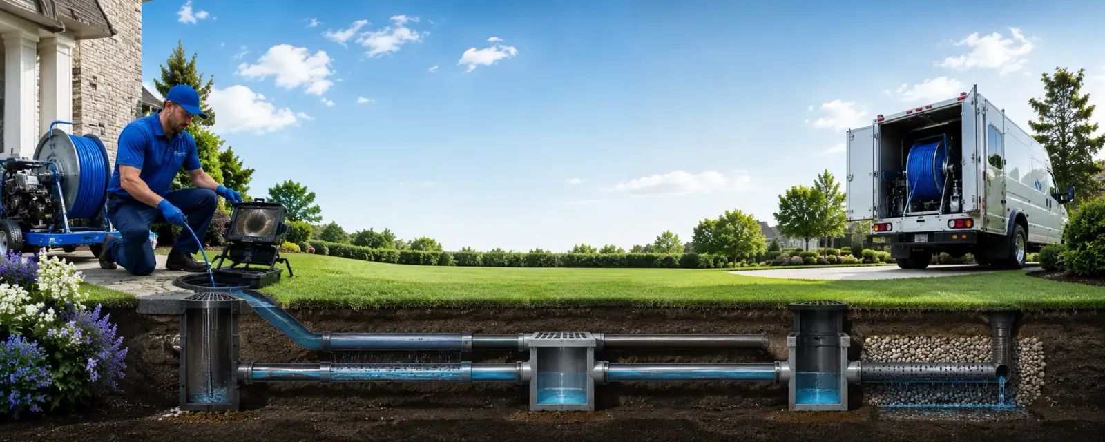 Outdoor drain cleaning information for Caspian, MI